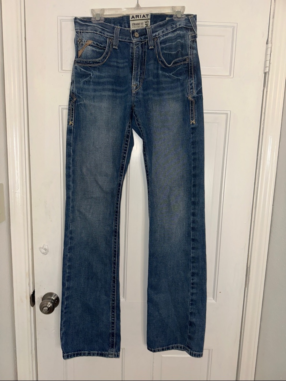 Ariat Men’s Straight-Leg Jeans in Faded Blue Denim